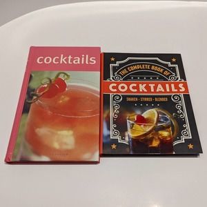 Cocktail Drinks Recipe Book Lot (2 Hardcover) – Shaken, Stirred, Non-Alcoholic